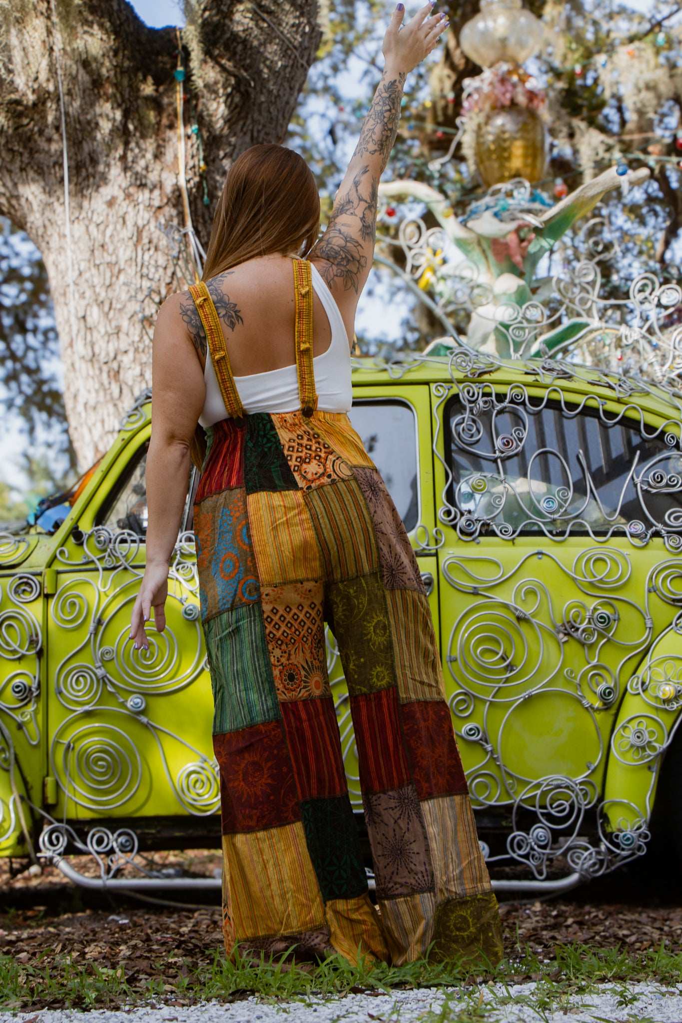 Patchwork Pallazzo Overalls