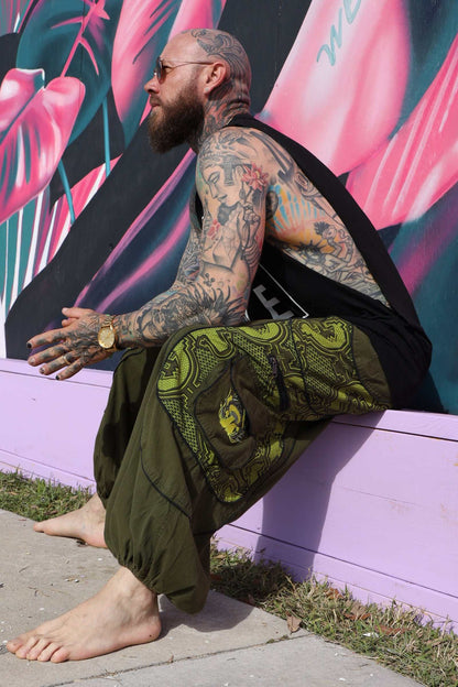 Geometric Mushroom Harem Pants