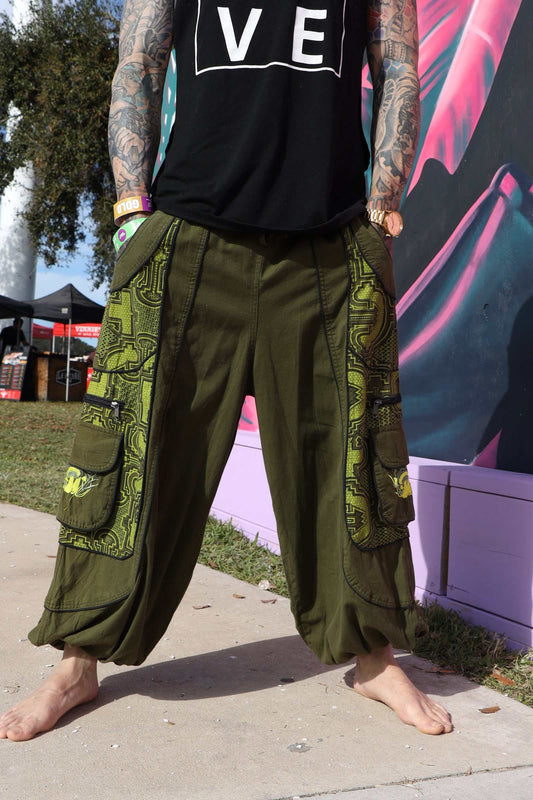 Geometric Mushroom Harem Pants