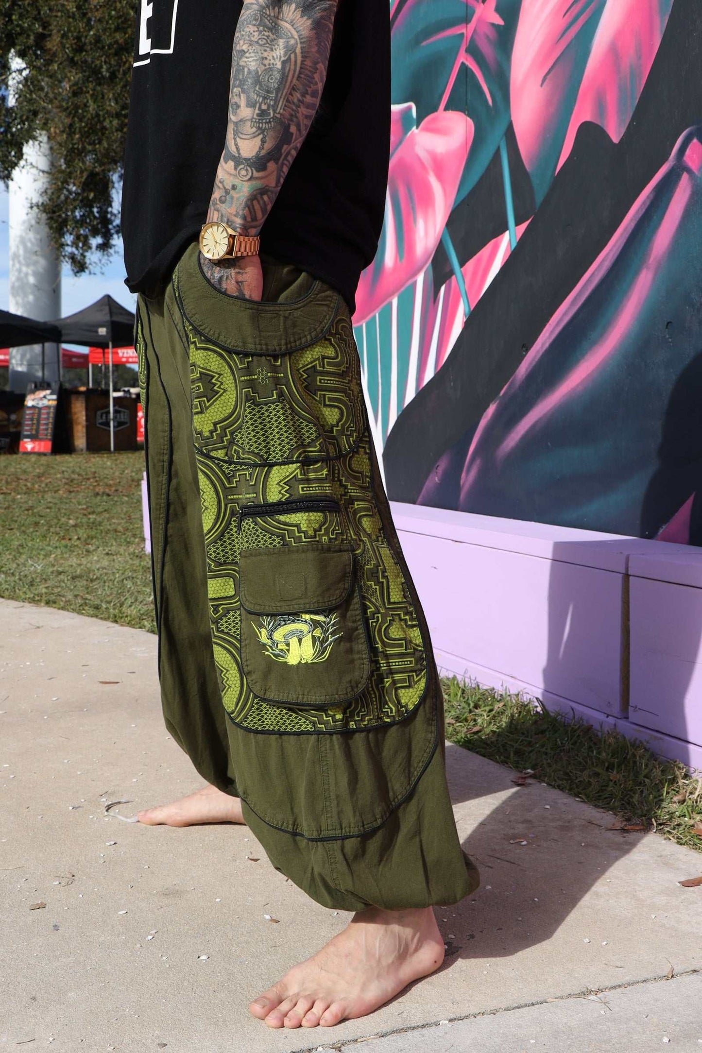 Geometric Mushroom Harem Pants