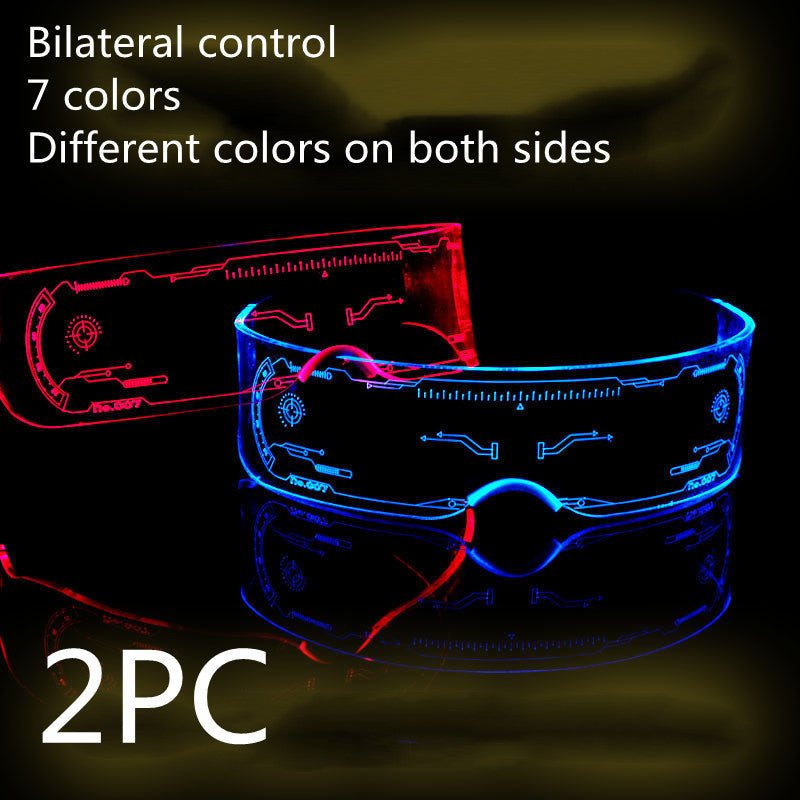 Bilateral control, 7 colors, Future Glasses with different colors on both sides.