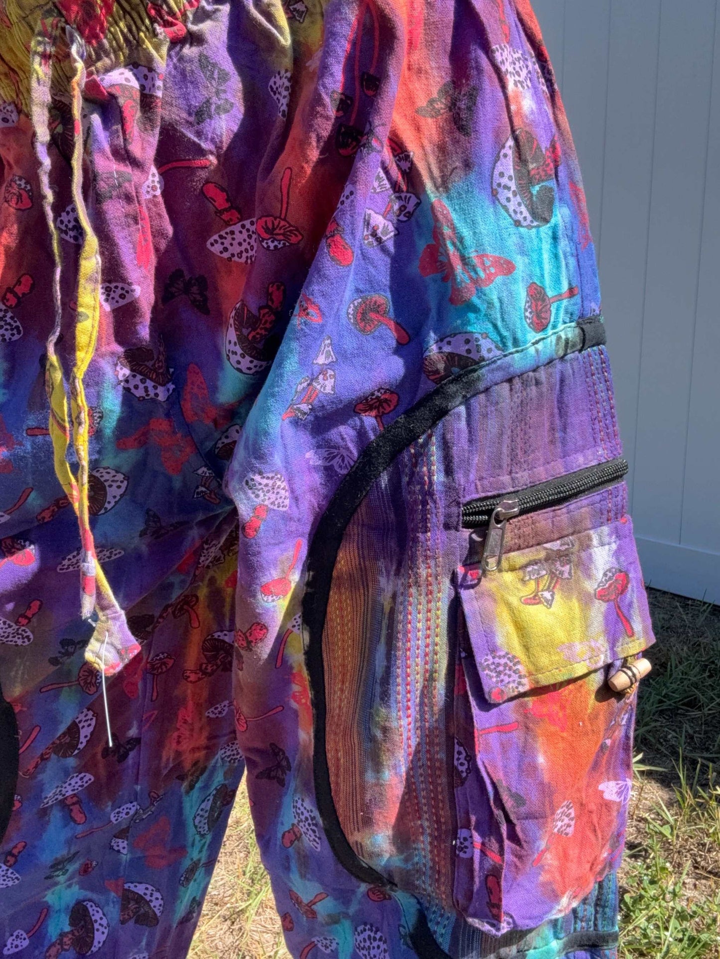Tie dye mushroom harem pants