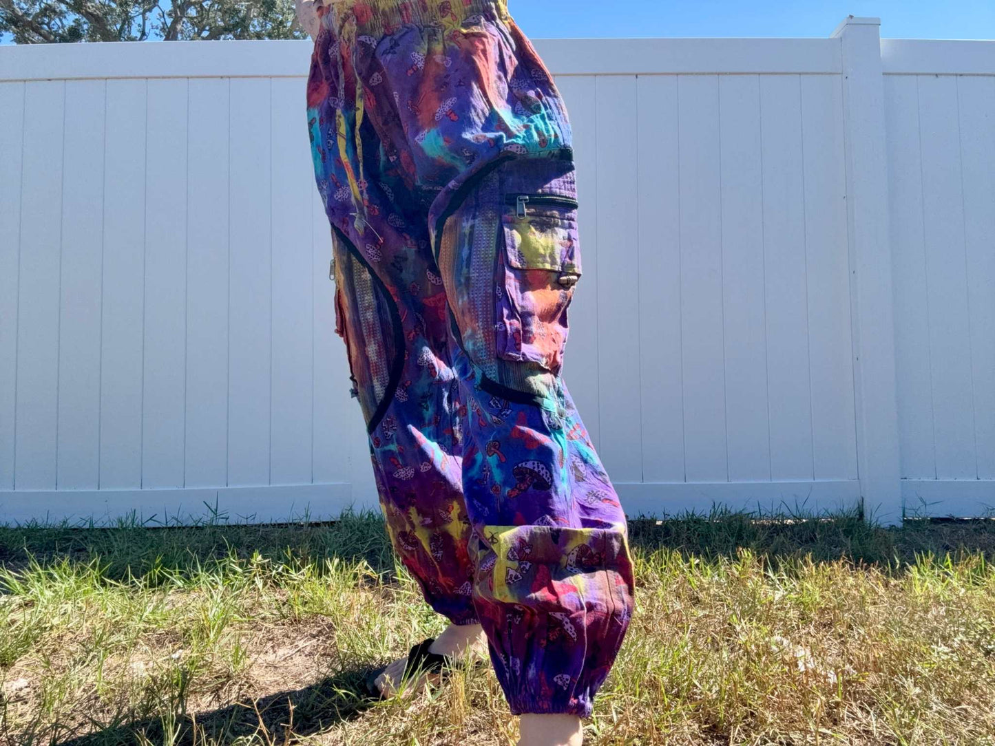 Tie dye mushroom harem pants