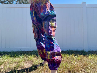 Tie dye mushroom harem pants