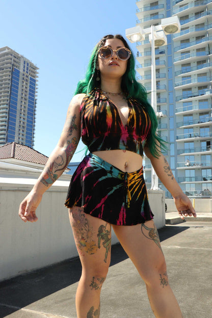 Hand-dyed Monroe top, versatile fair trade garment from Thailand, featuring unique color patterns.