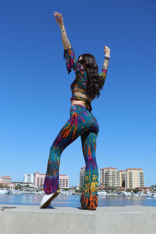 Teal Tie-Dye Bell Bottoms