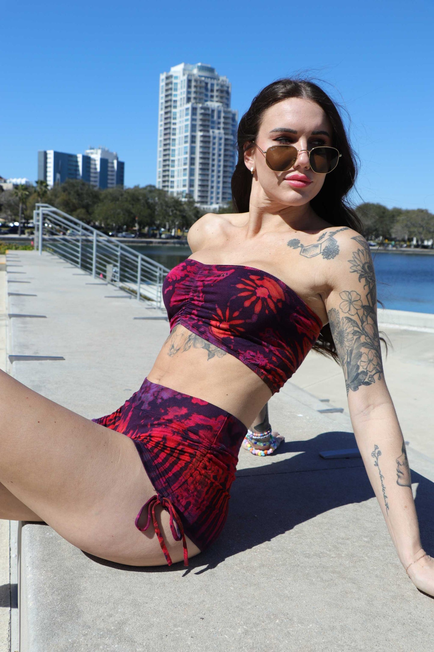 DISCONTINUED COLORS Drawstring Booty Shorts