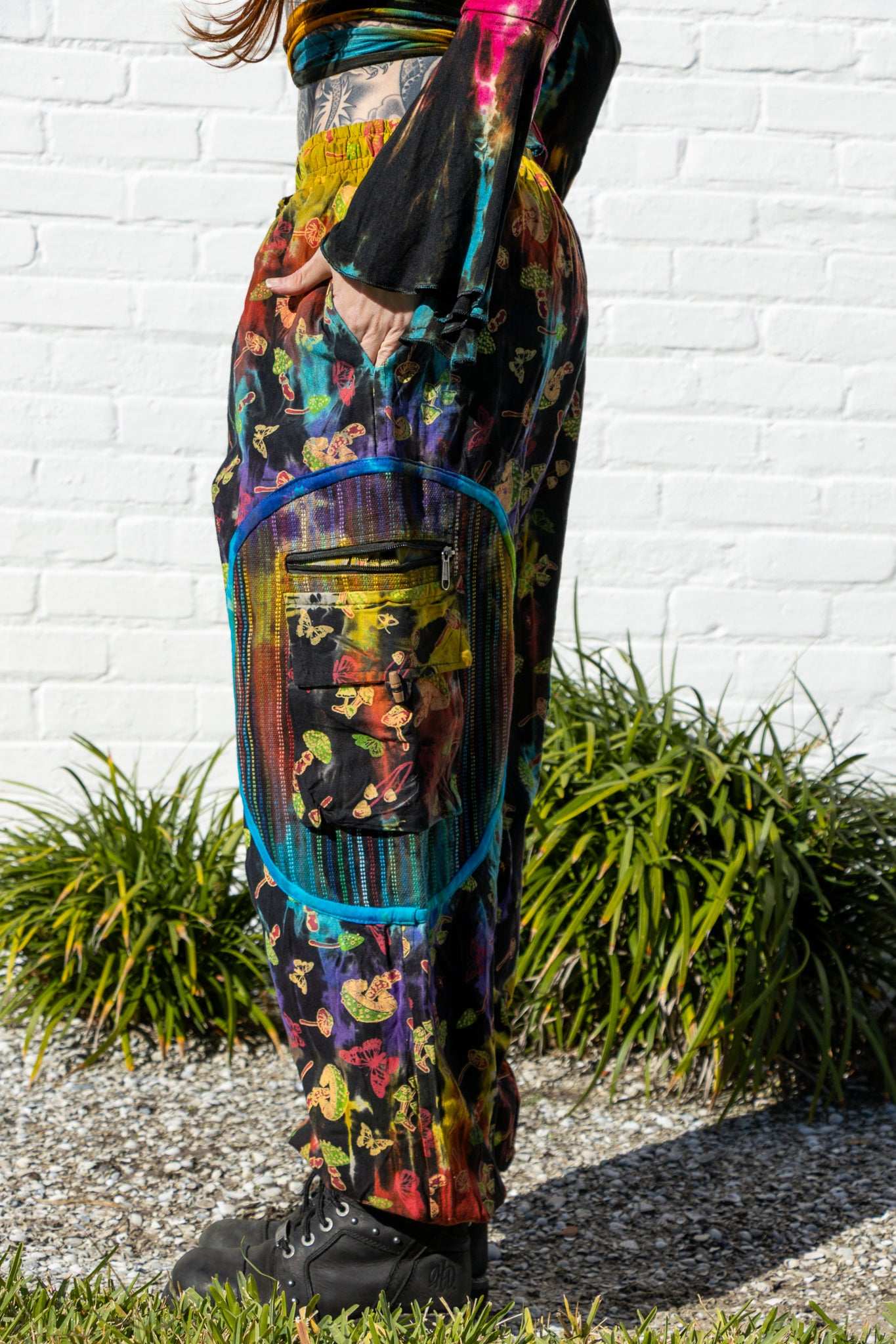 Tie dye mushroom harem pants