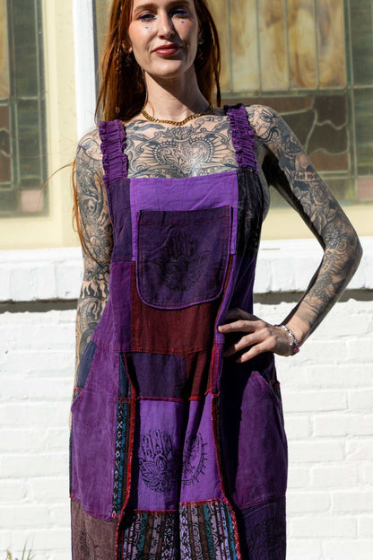 Hamsa Patchwork Overalls