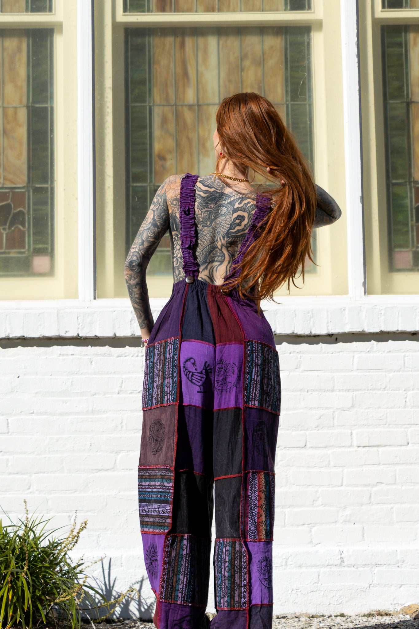 Hamsa Patchwork Overalls