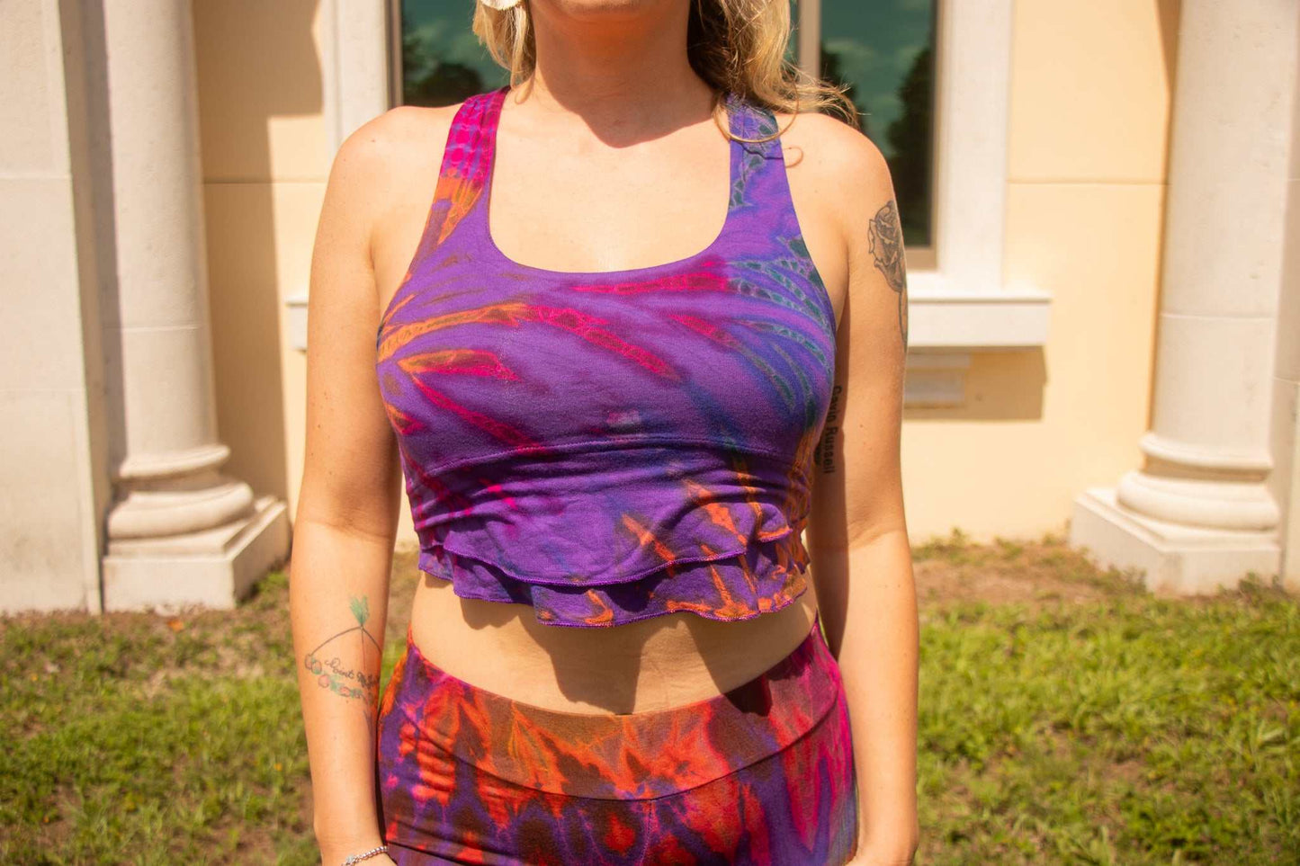 Purple ruffle pants & top set