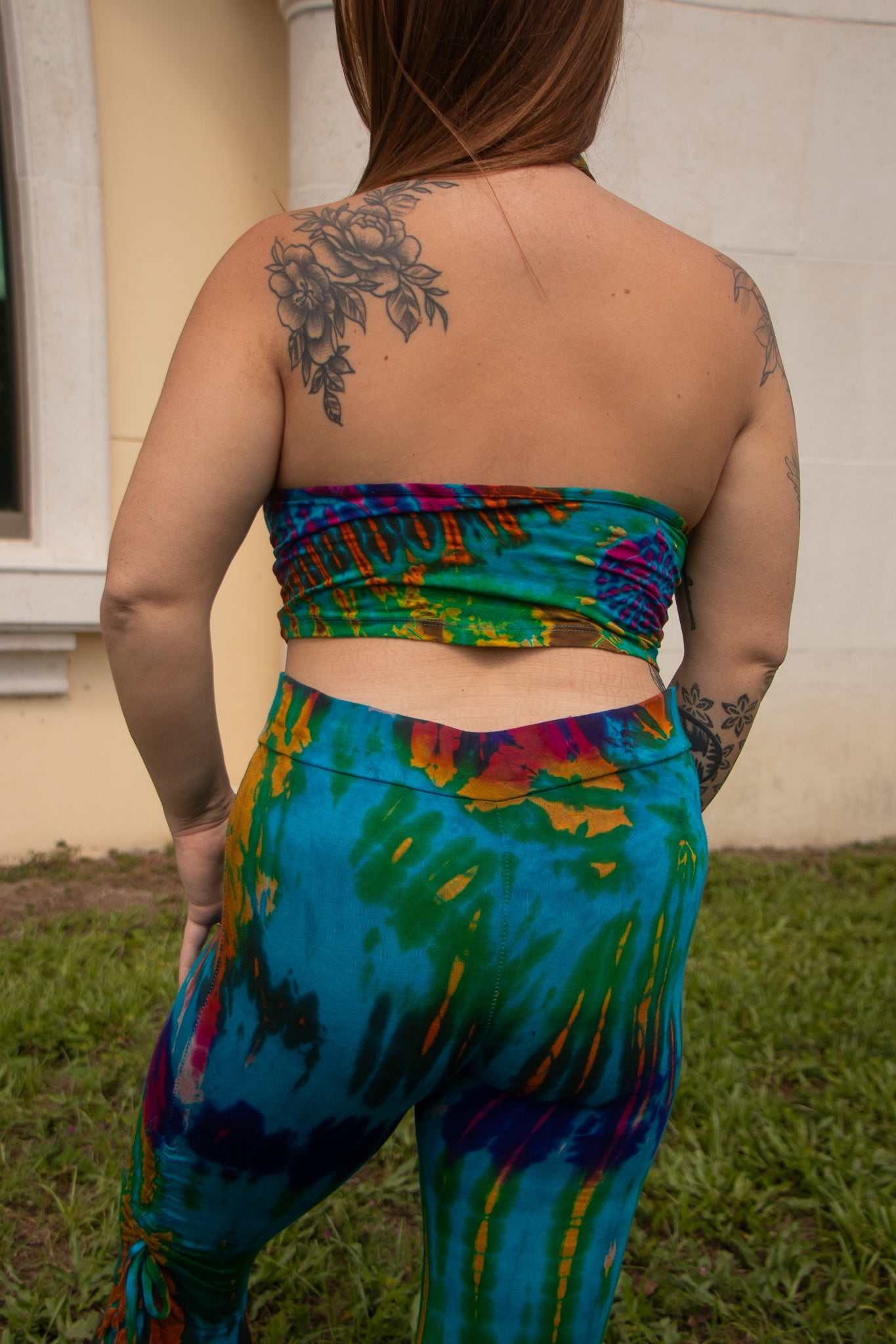 Turquoise ruffle pants & top set