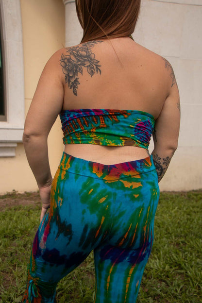 Turquoise ruffle pants & top set