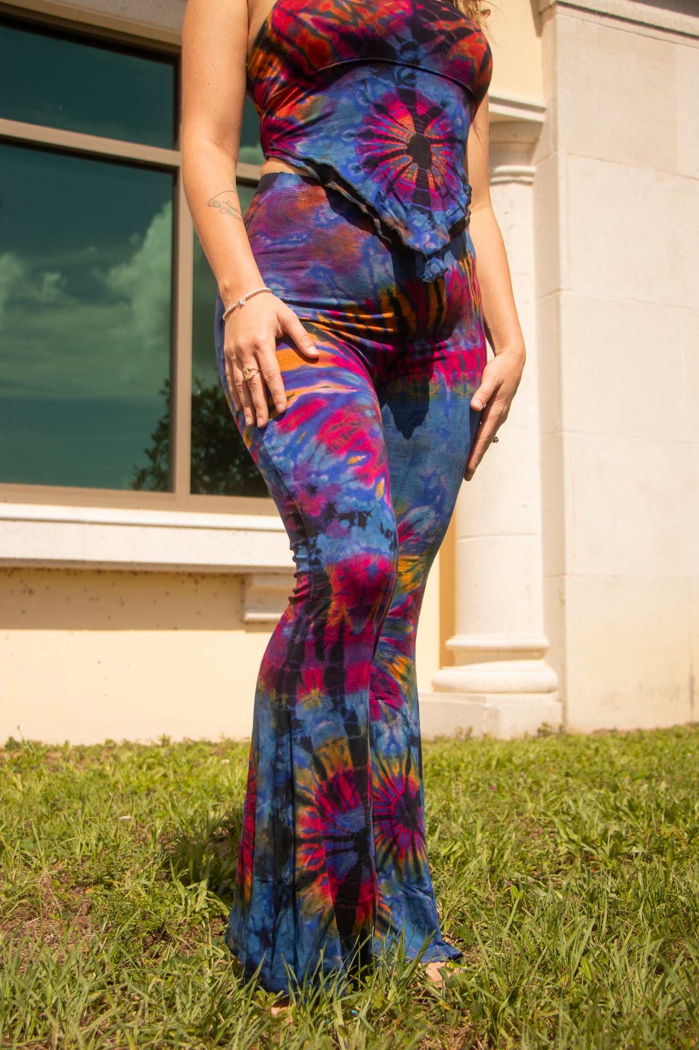Blue&purple palazzo bell set
