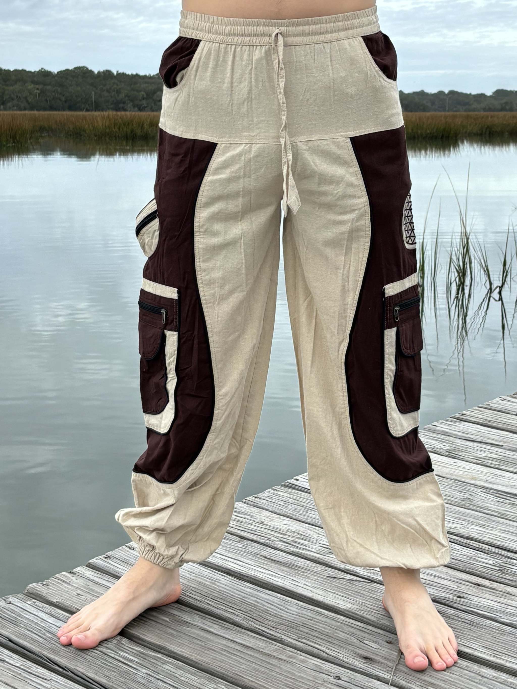 Harem pants with zipper pockets hotsell