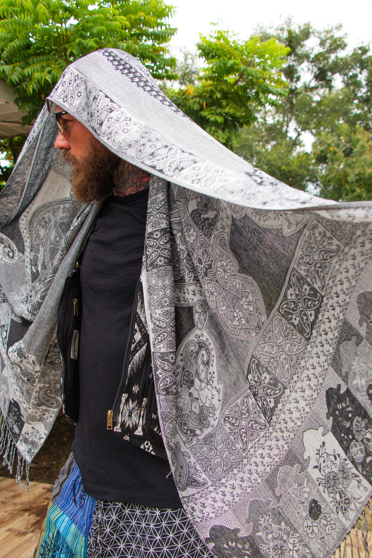 B&W paisley pashmina