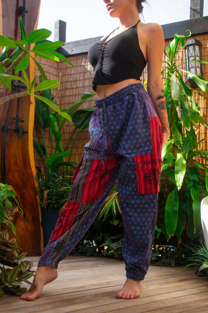 Seed of life patchwork harem pants