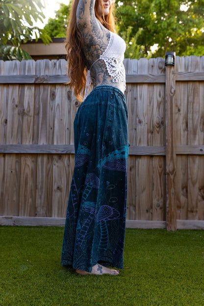 Space shrooms wide-leg pants