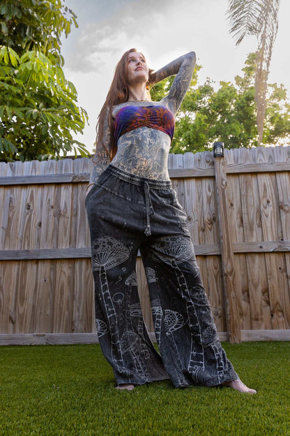 Space shrooms wide-leg pants