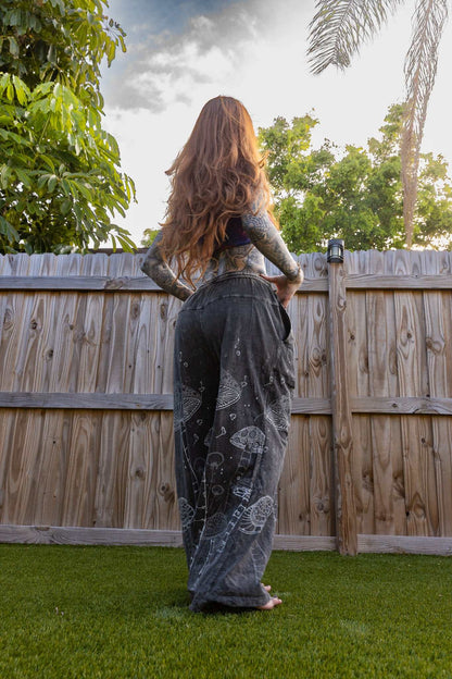 Space shrooms wide-leg pants