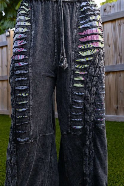 Mystic distressed wide-leg pants