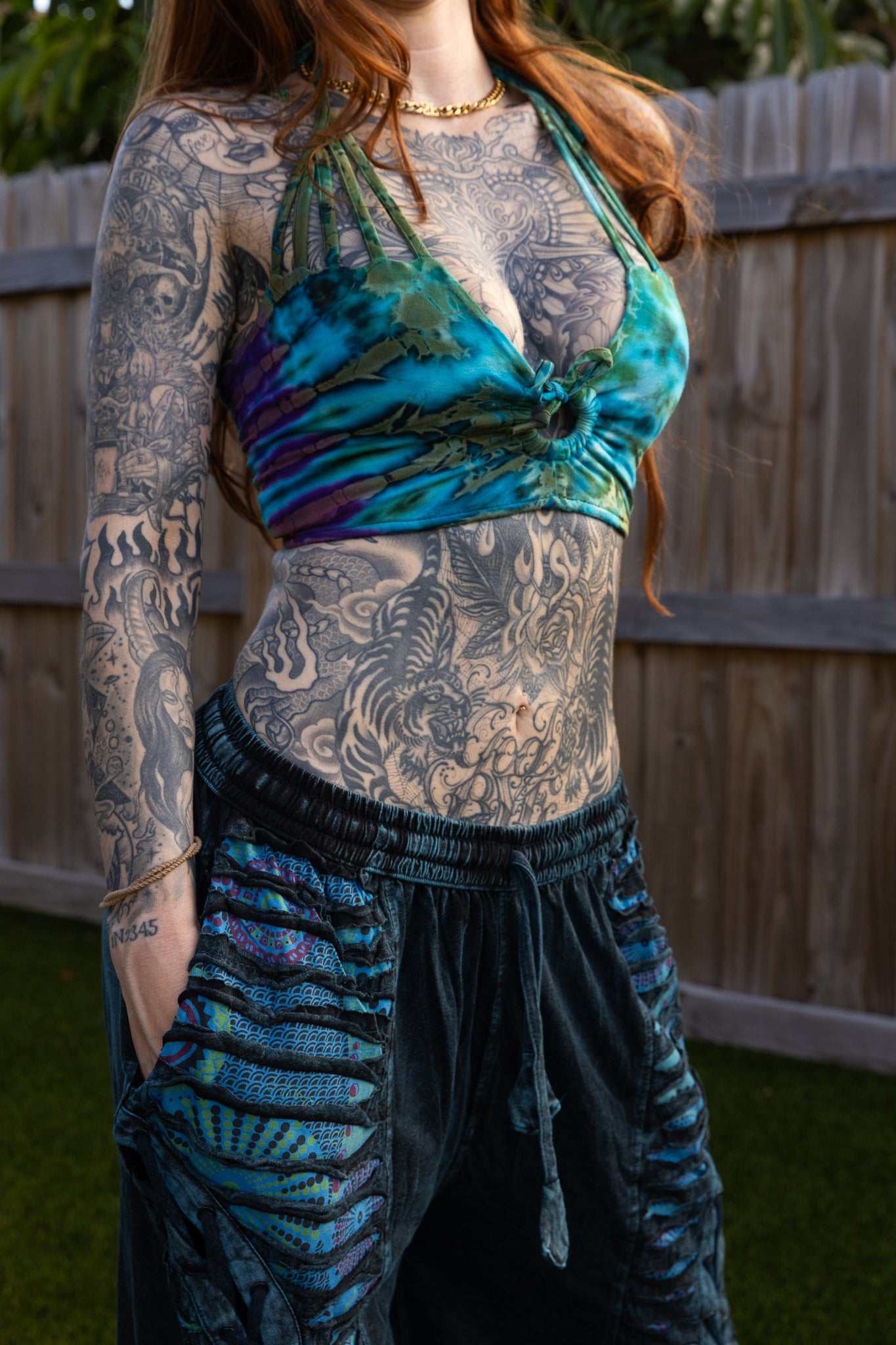 Mystic distressed wide-leg pants