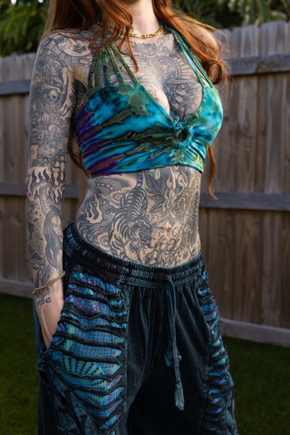Mystic distressed wide-leg pants