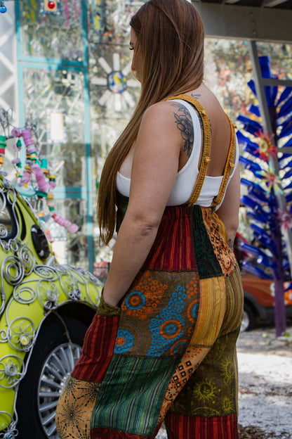 Patchwork Palazzo Overalls