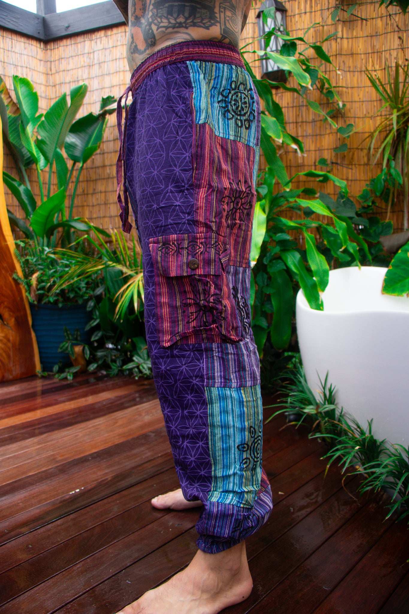 Seed of life patchwork harem pants