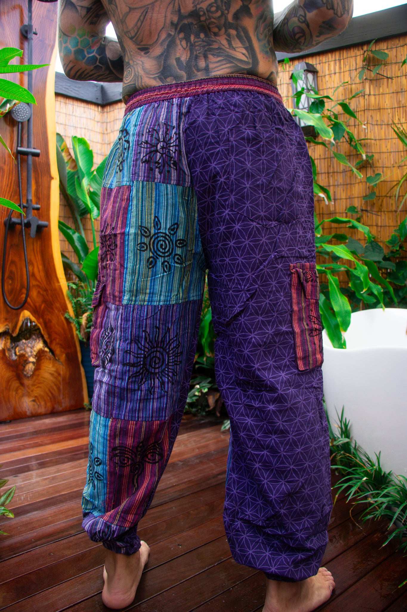 Seed of life patchwork harem pants