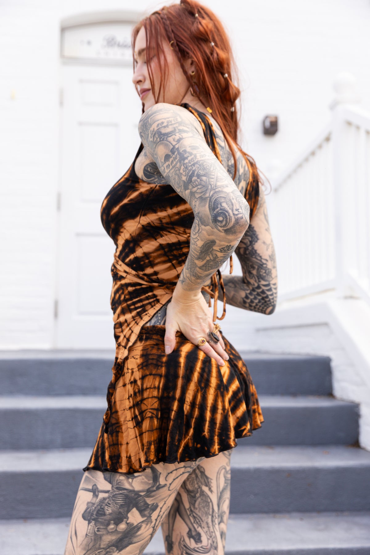 Limited edition black & orange tie dye