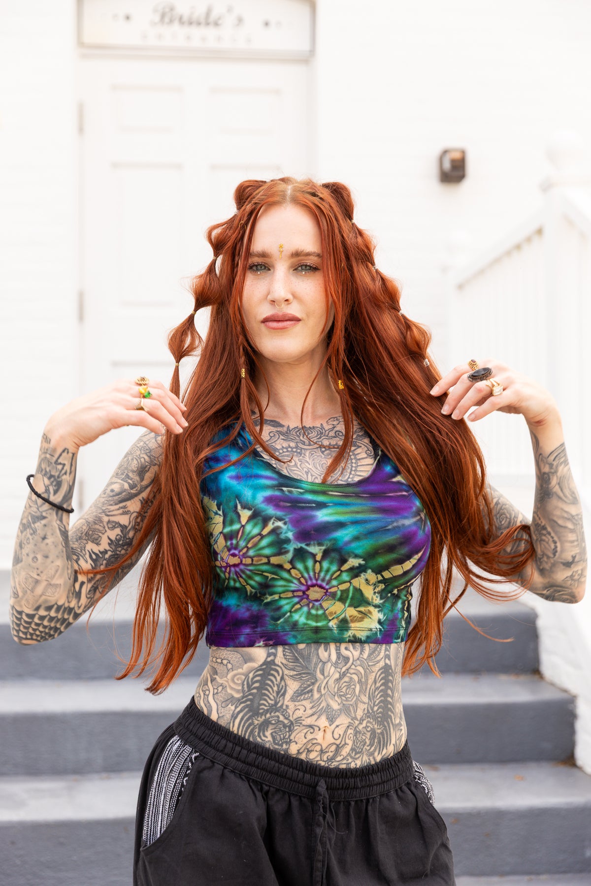 Tie Dye Hooded Top