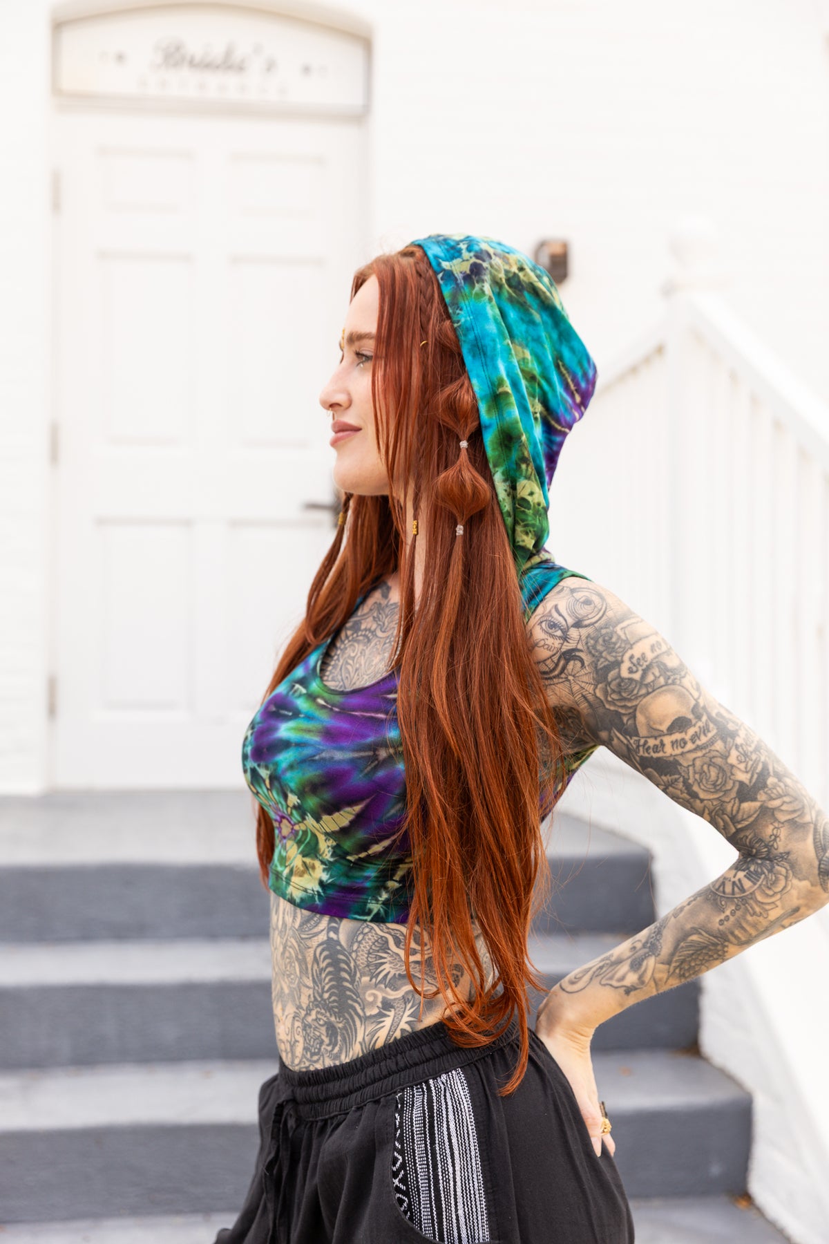 Tie Dye Hooded Top